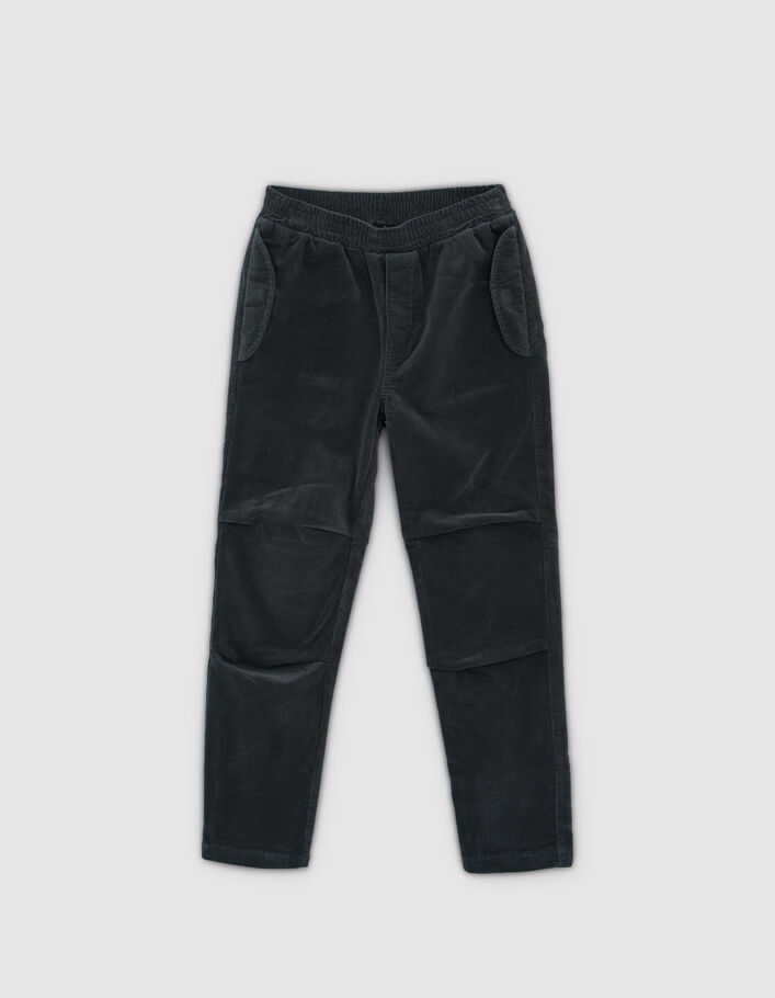 Jogging gris velours milleraies garçon