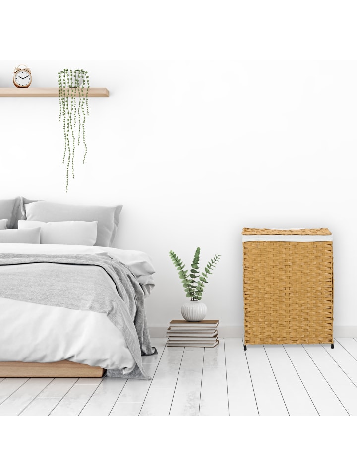 relaxdays Wäschekorb in Natur/ Beige - (B)46 x (H)60 x (T)34 cm günstig kaufen onesize