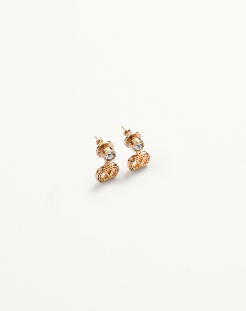Ovale øreringe i metal og Swarovski® krystaller