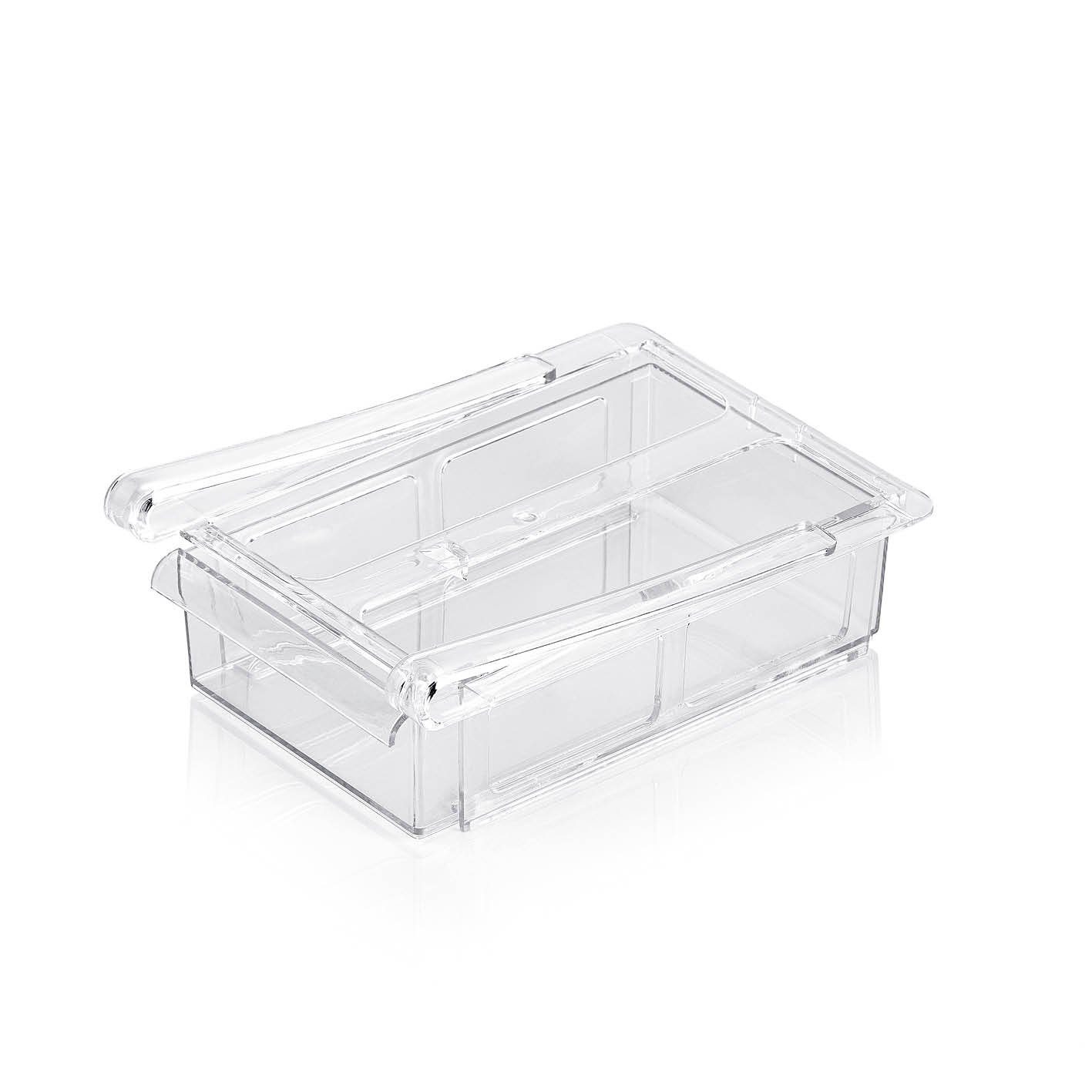 GOURMETmaxx Montagezubehör Kühlschrank Klemm-Schublade für Kühlschrank 3er-Set - transparent (3 St)