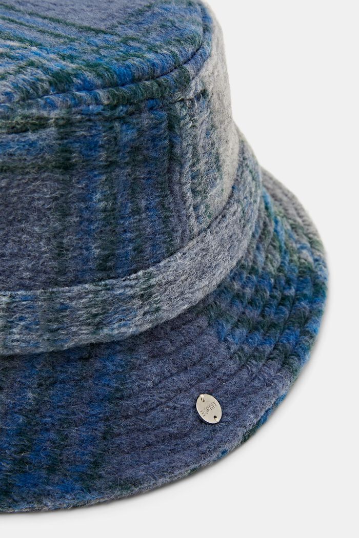 Karierter Bucket Hat aus weich aufgerautem Stoff