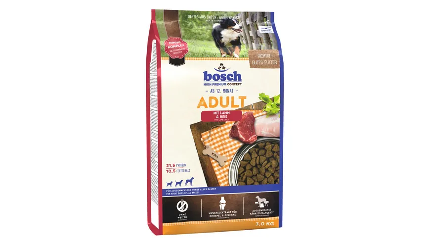 bosch Dog Hundetrockenfutter Adult Lamm & Reis 3 kg 3 kg