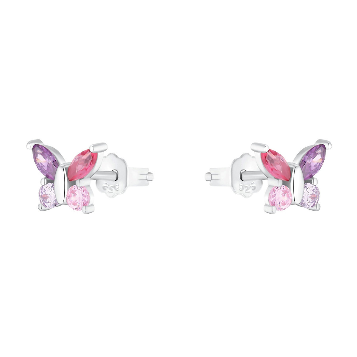 Ohrstecker für Mädchen, 925 Sterling Silber, Zirkonia synth. | Schmetterling Ohrstecker für Mädchen
