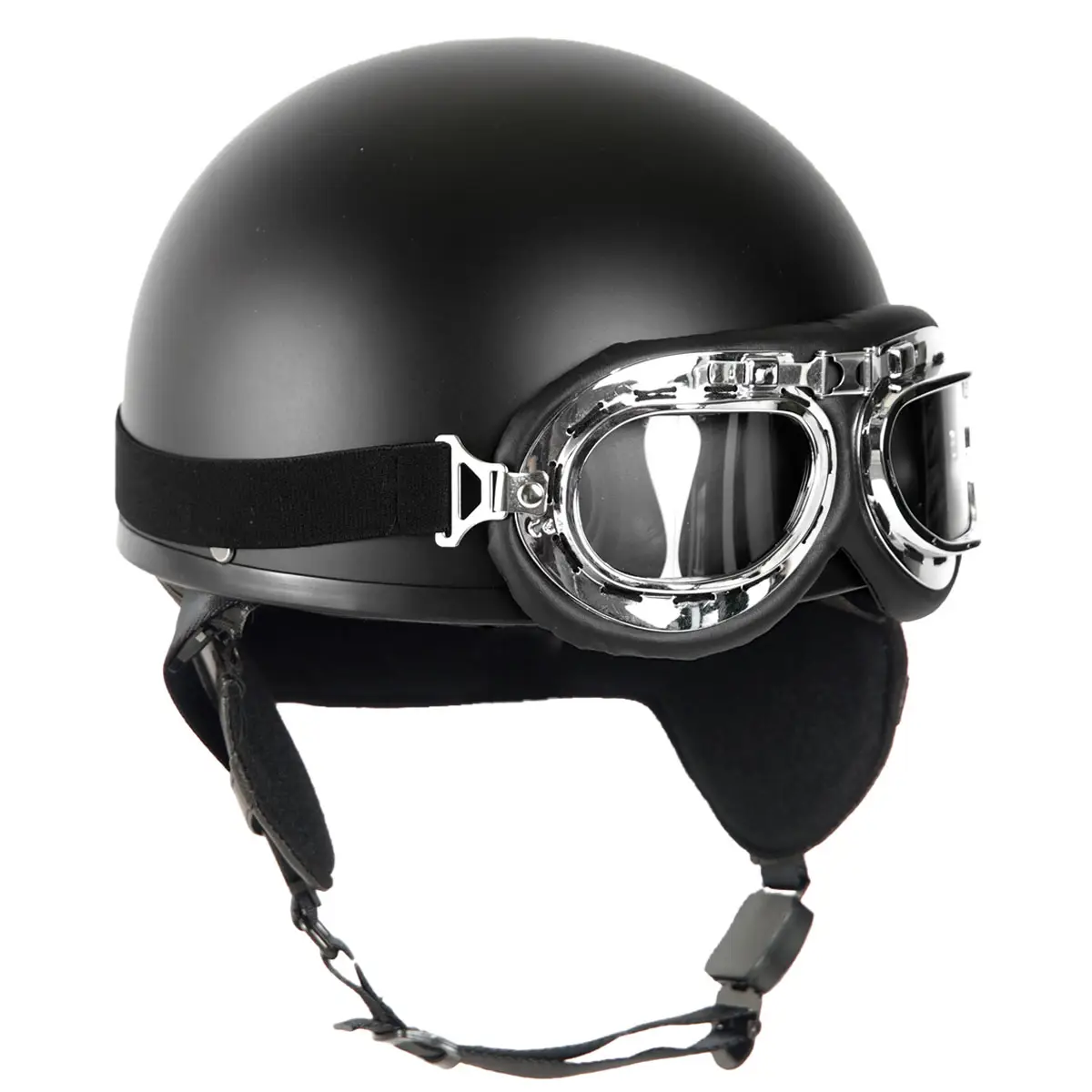 Retro Helm Halbschale schwarz
