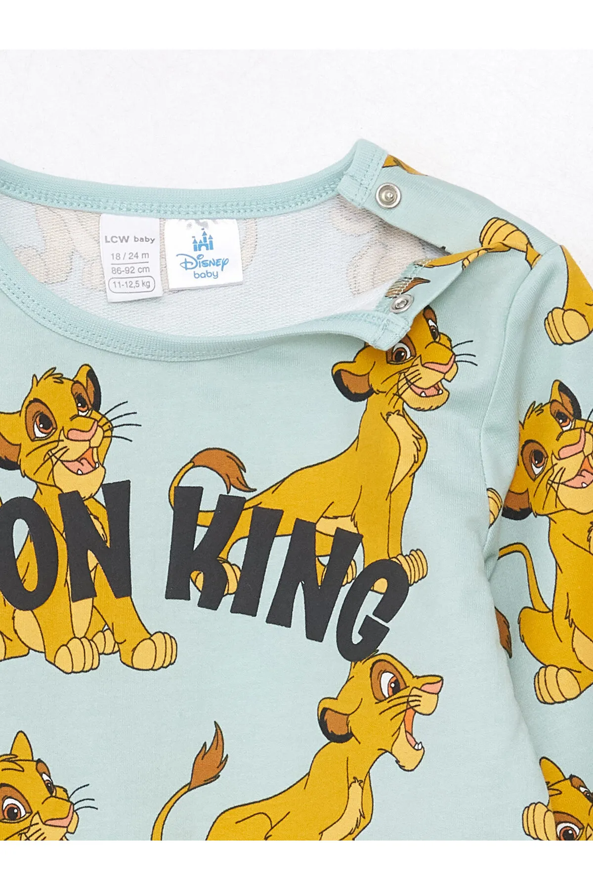 LC Waikiki  Langarm-Pyjama-Set für Jungen mit Rundhalsausschnitt, bedruckt mit dem König der Löwen