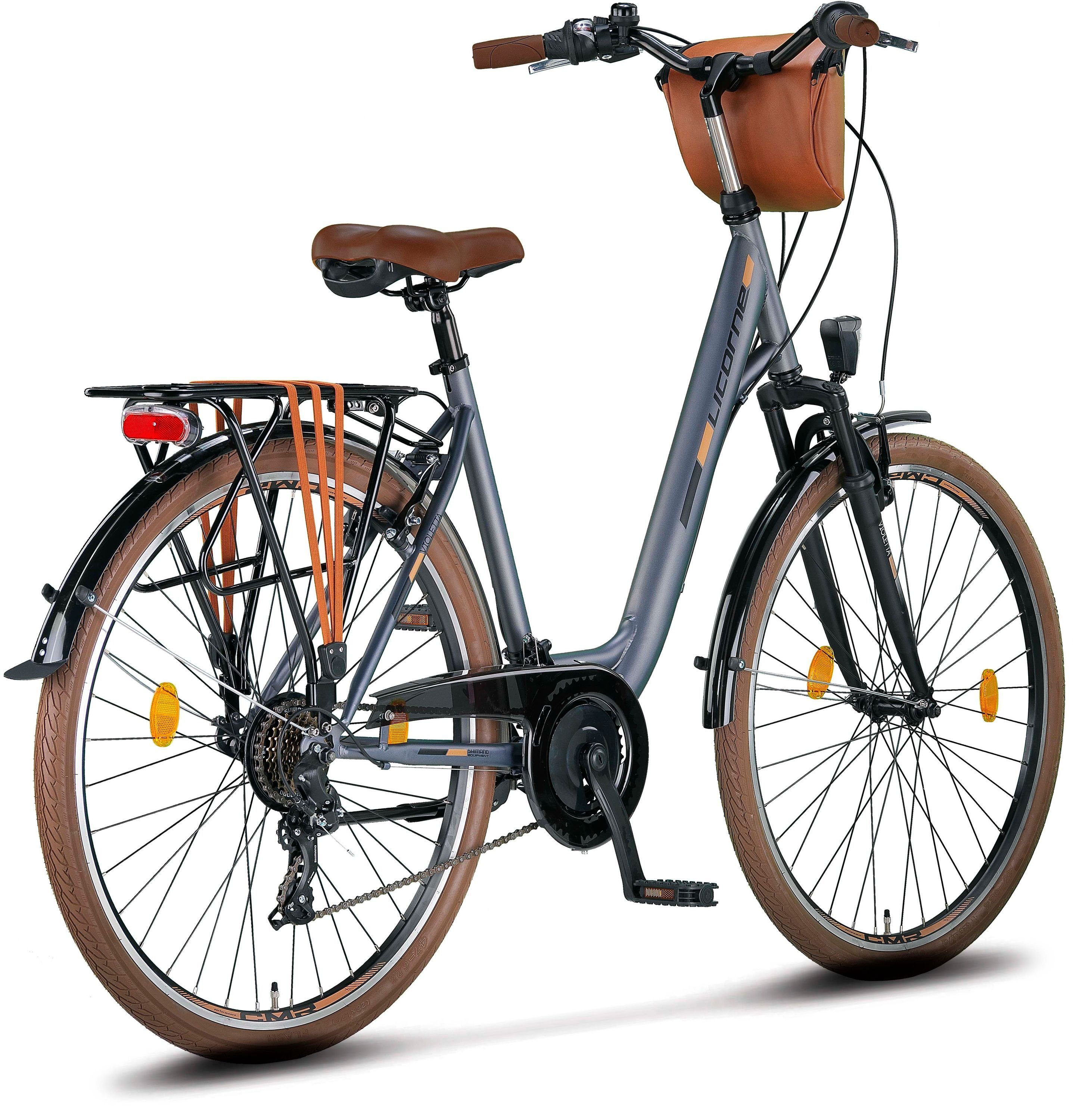 Licorne Bike Cityrad Licorne Bike Violetta Premium City Bike in 28 Zoll, 21 Gang