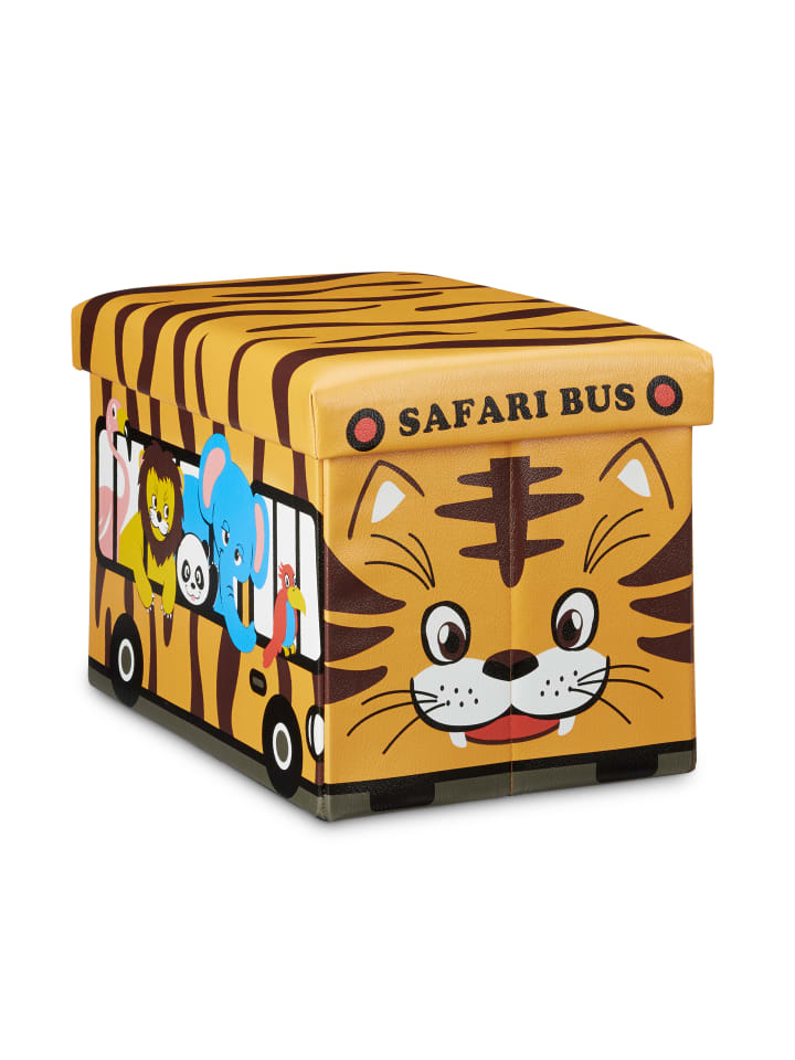 relaxdays Spielzeugkiste Tiger in Braun - (B)48 x (H)32 x (T)32 cm günstig kaufen onesize