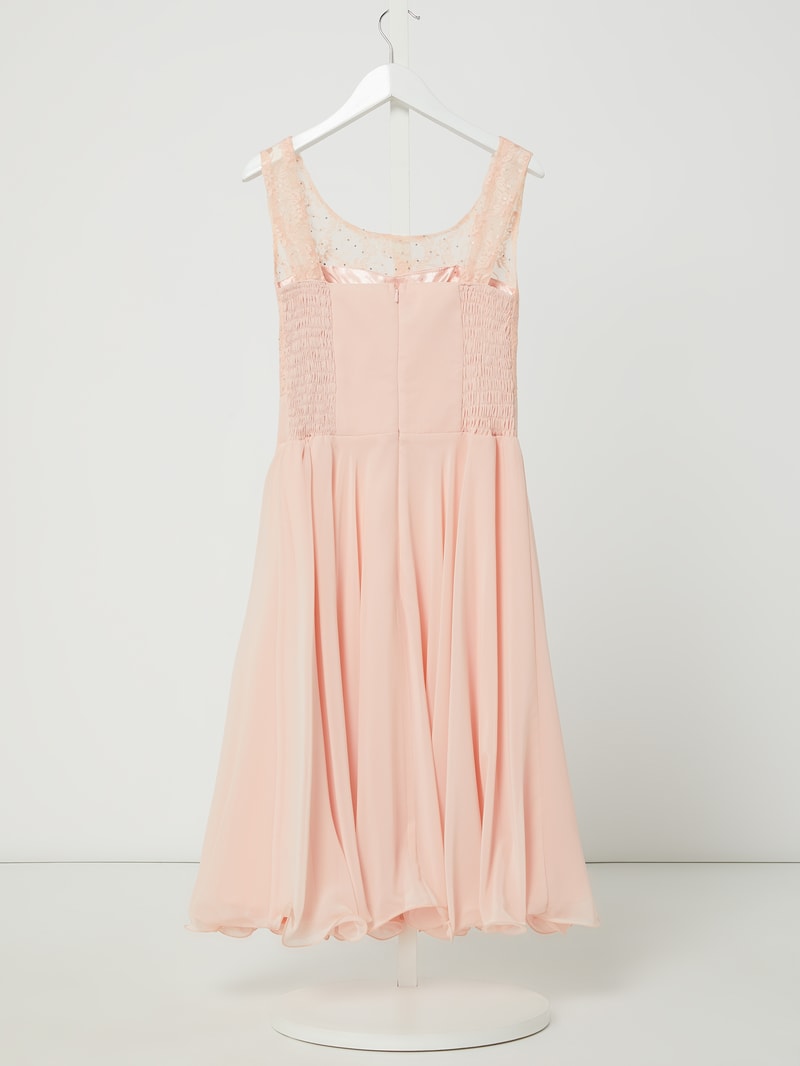 Kleid mit Ziersteinbesatz in altrosa
