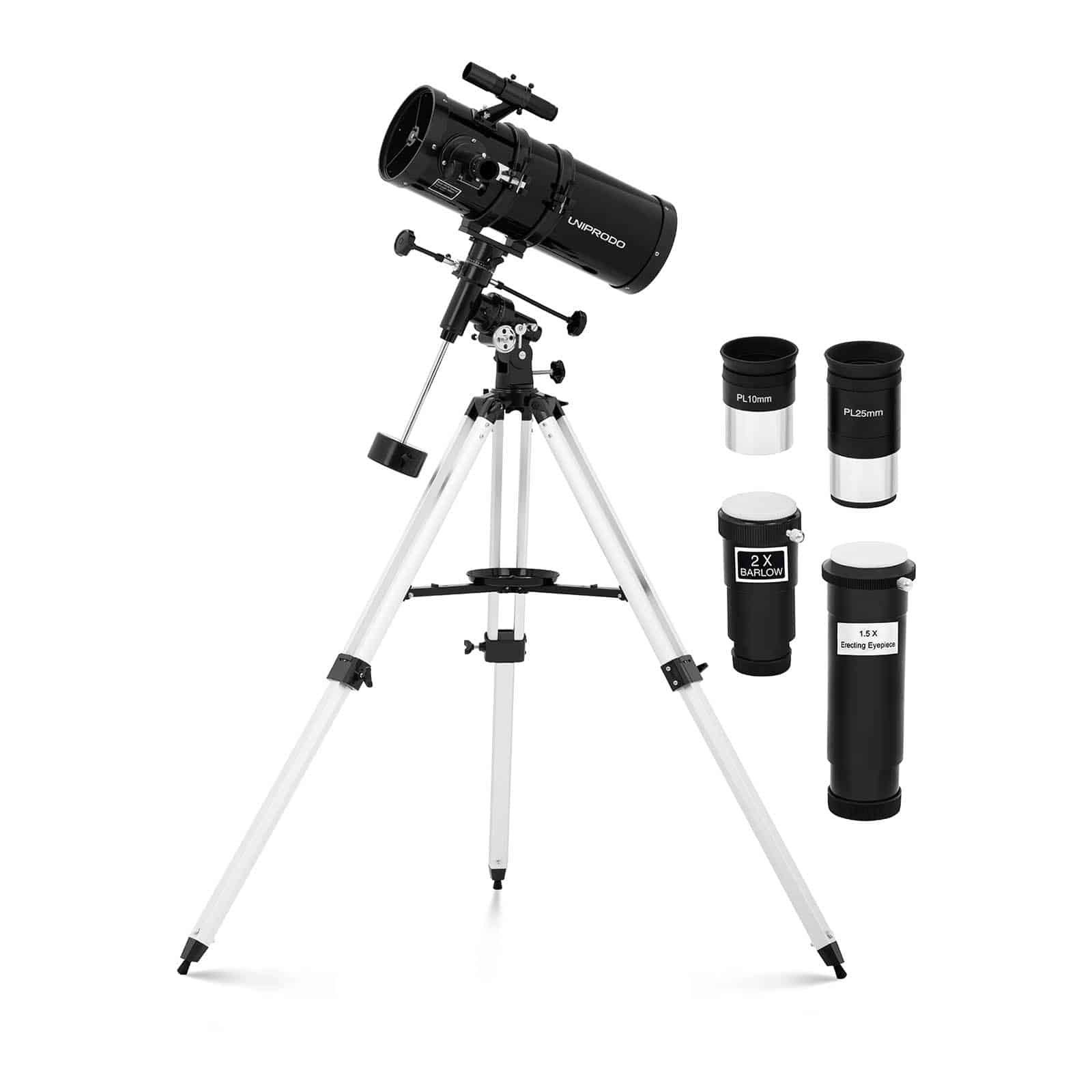 Uniprodo Teleskop Teleskop Einsteiger Fernrohr Spiegelteleskop Reflektor 1.400 mm Ø150