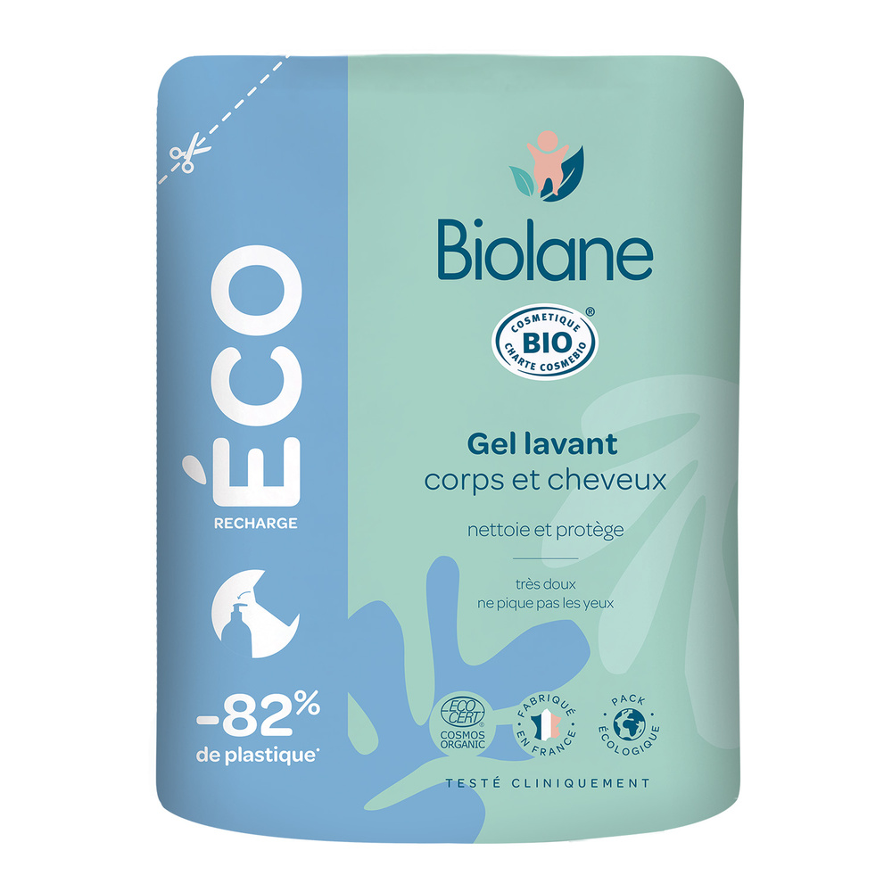 biolane Eco-recharge Gel Lavant Corps et Cheveux BIO Gel