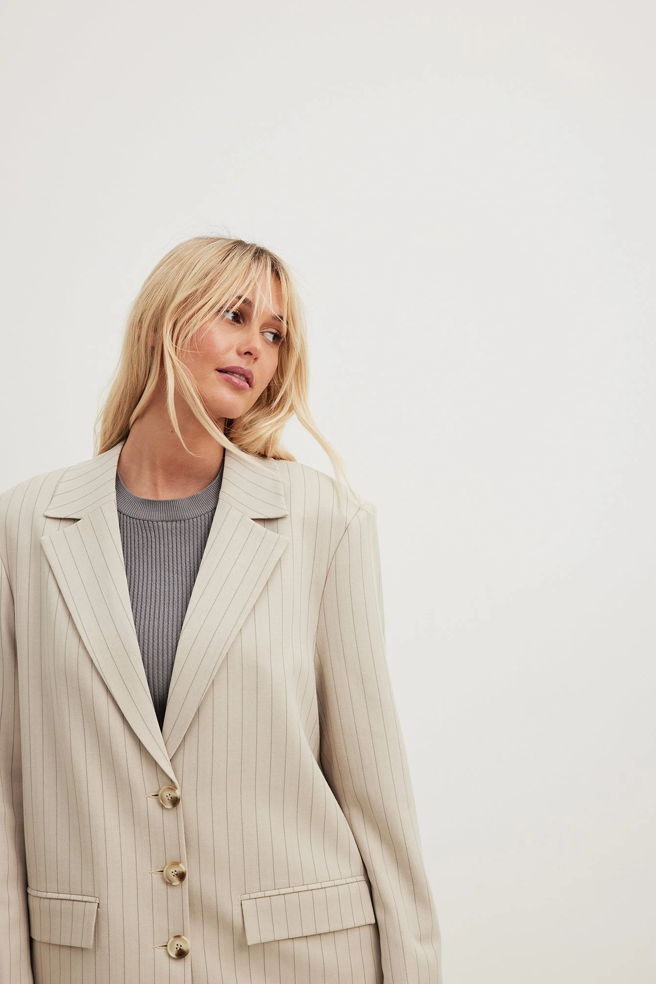 Gestreifter Oversize-Blazer