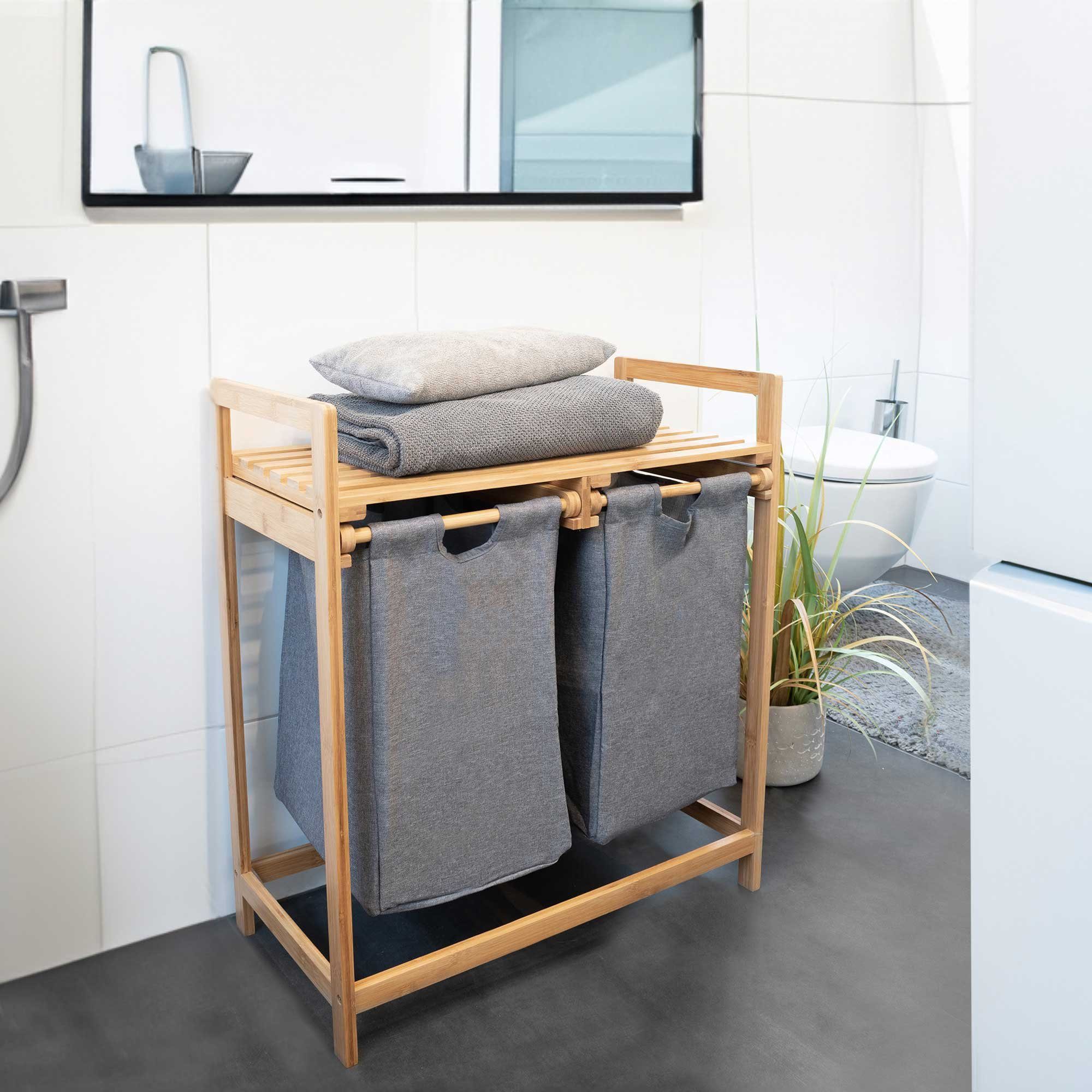 osoltus Wäschesortierer osoltus Bali Bambus Holz Wäschesortierer Wäschesammler 75cm