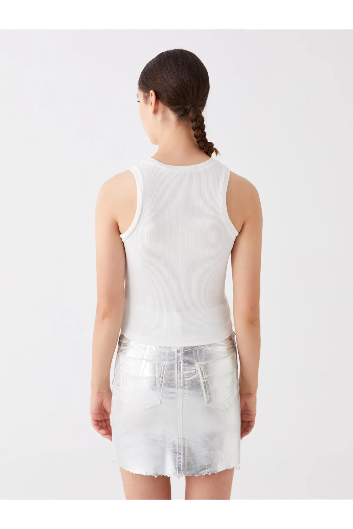 LC Waikiki  Einfarbiges Athlete-Shirt für Damen mit Rundhalsausschnitt