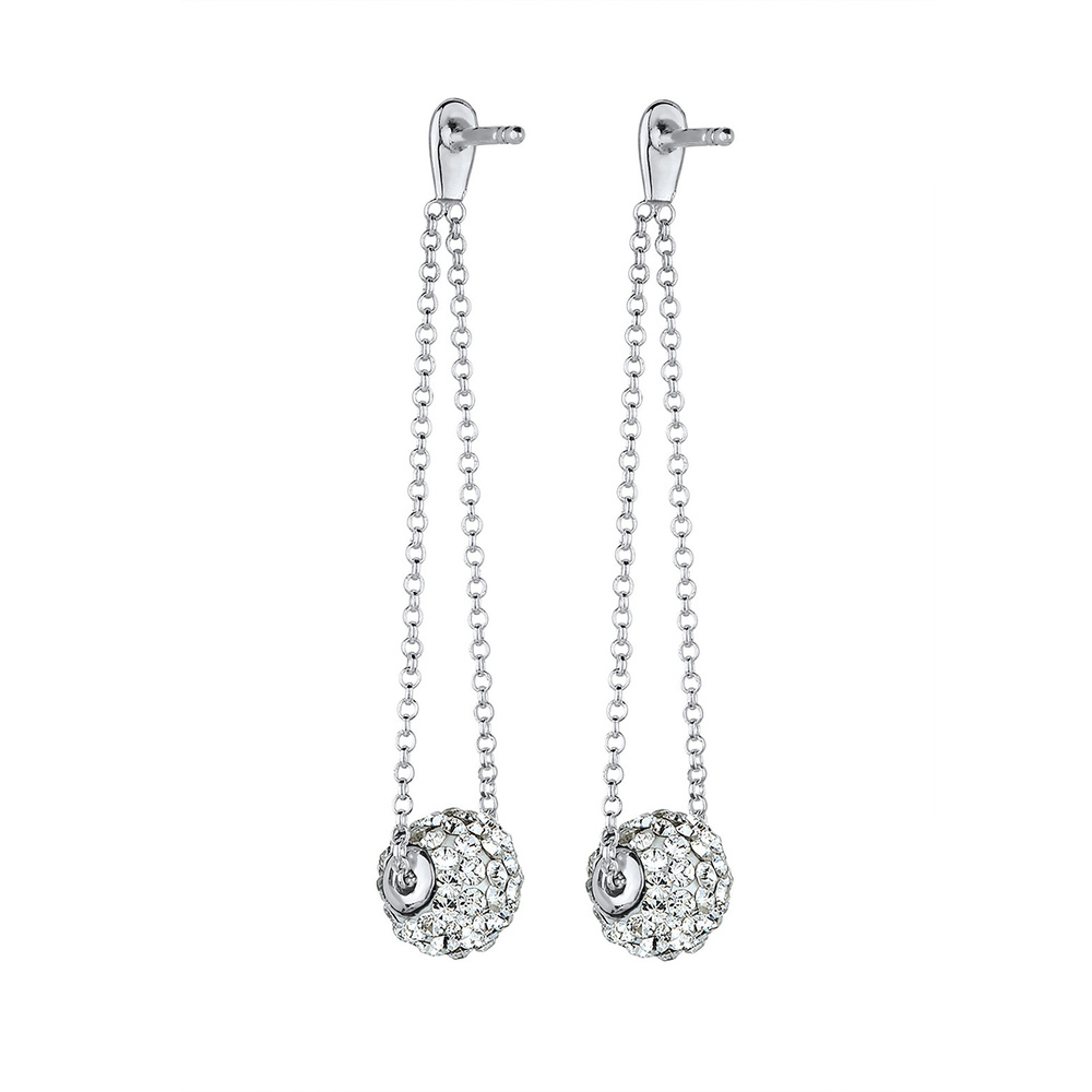 Elli Elli Boucles d'Oreilles Geo Kugel Festlich Kristalle Silber Boucles d'oreilles