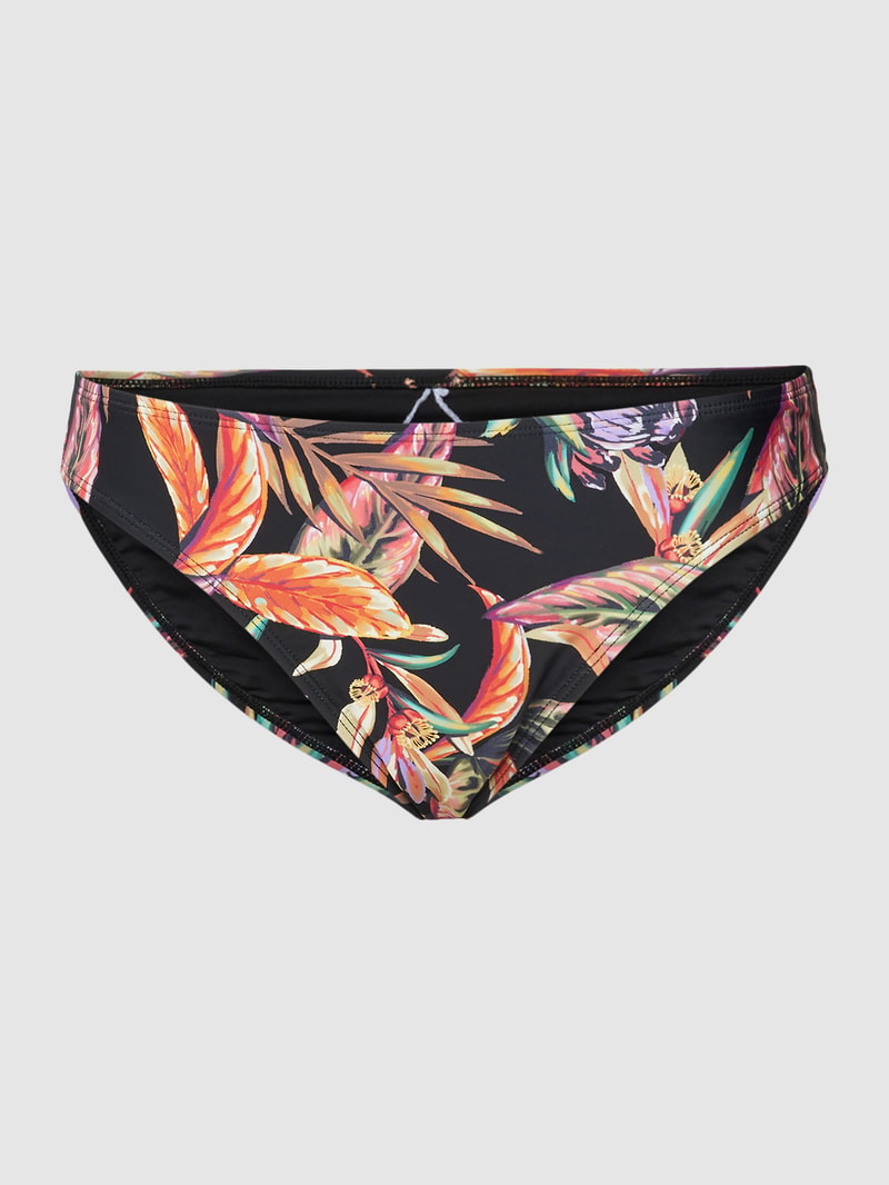 Bikini-Slip mit floralem Allover-Muster Modell 'RITA' in schwarz