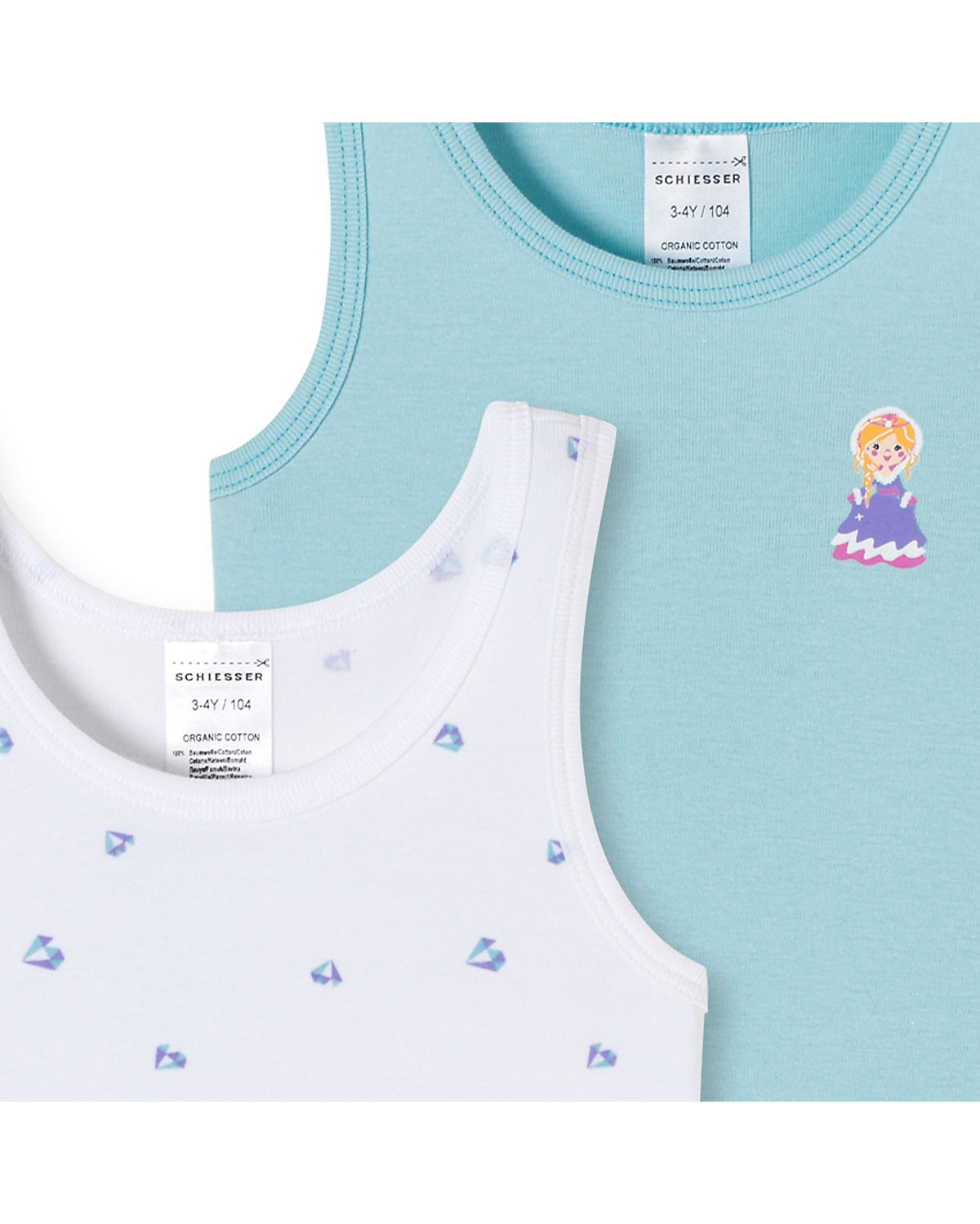 Unterhemd / Top 6er Pack Feinripp Organic Cotton Unterhemden für Mädchen