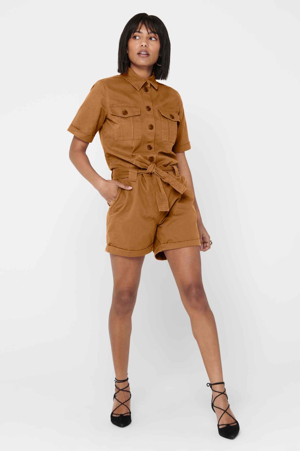 Jacqueline De Yong Combi Shorts Femme couleur marron