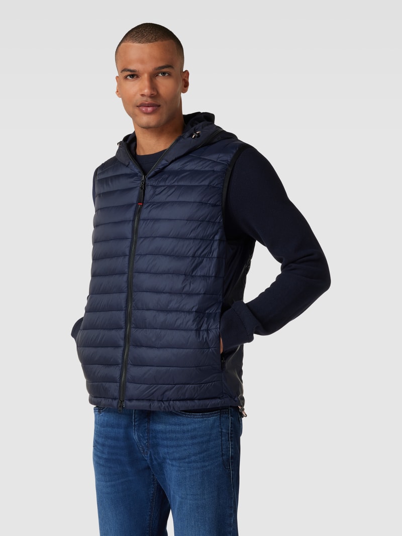 Steppweste mit Label-Detail Modell 'CASAN' in marineblau