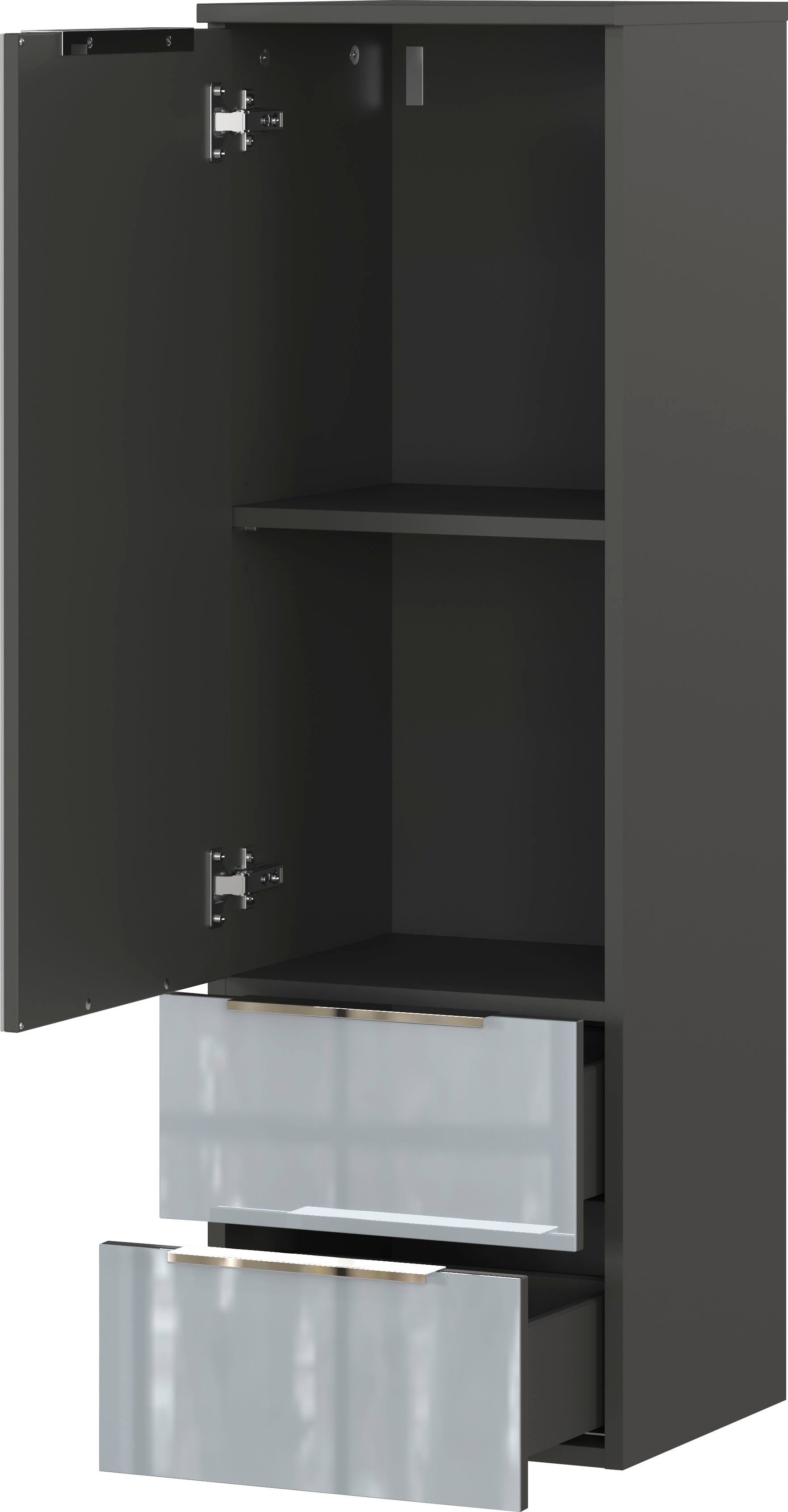 GERMANIA Badmöbel-Set Vasio, (5-St), inkl. WT-Unterschrank, Spiegelschrank, Schrank, Mediumschrank, Kommode
