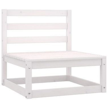 vidaXL Loungesofa Outdoor-Sofa 3-Sitzer Weiß Massivholz Kiefer, 1 Teile