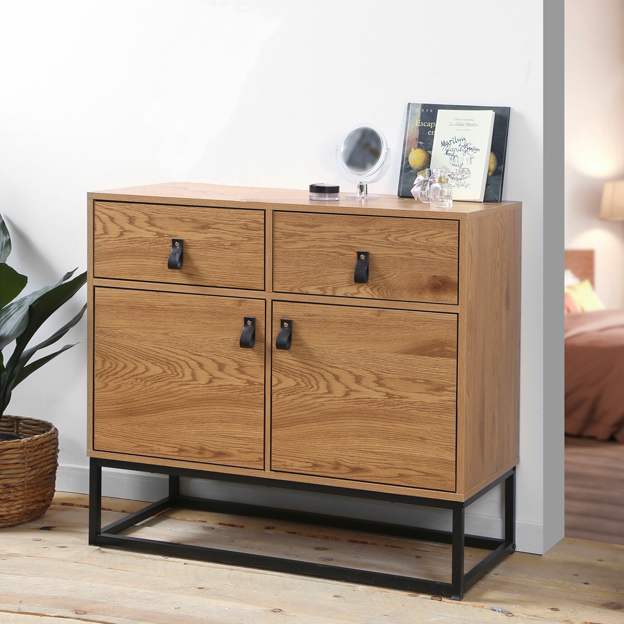 Commode STOCKIES style industriel 2 portes, 2 tiroirs