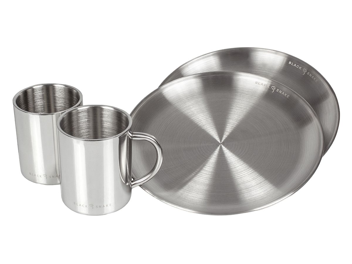 Black Snake 4-teilig Edelstahl Campinggeschirr Set