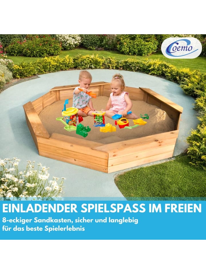 Coemo Sandkasten Larry 4-Sitzer Holz  in Natur günstig kaufen