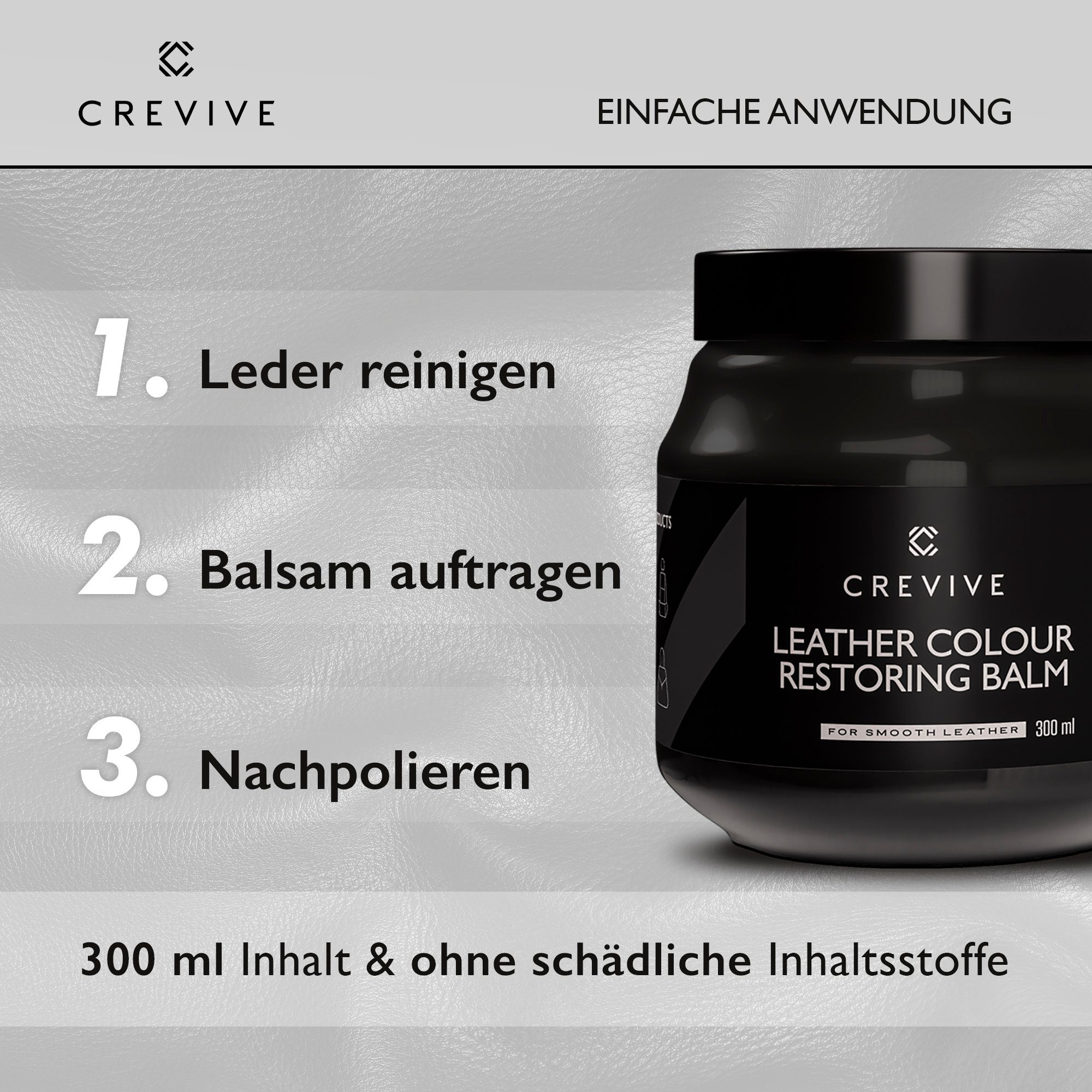 CREVIVE Lederpflege (1 St., Lederreparatur, sehr ergiebig), 300 ml Leder Reparatur, Lederreparatur Auto, Sofa, Couch