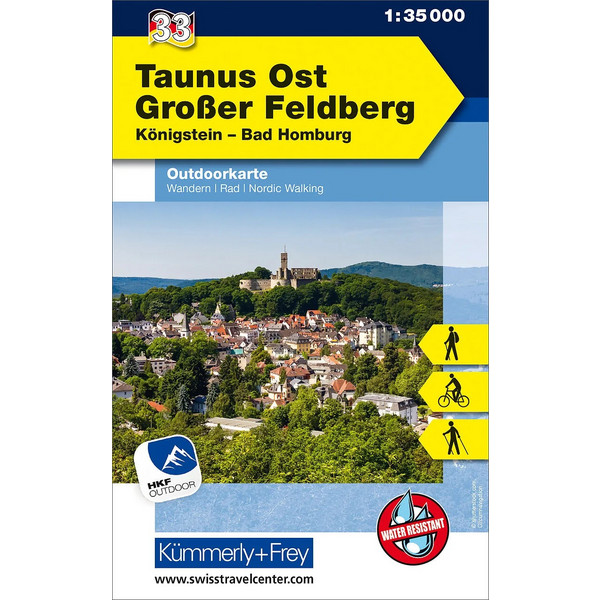 KUF DEUTSCHLAND OUTDOORKARTE 33 TAUNUS OST, GROßER FELDBERG - Wanderkarte