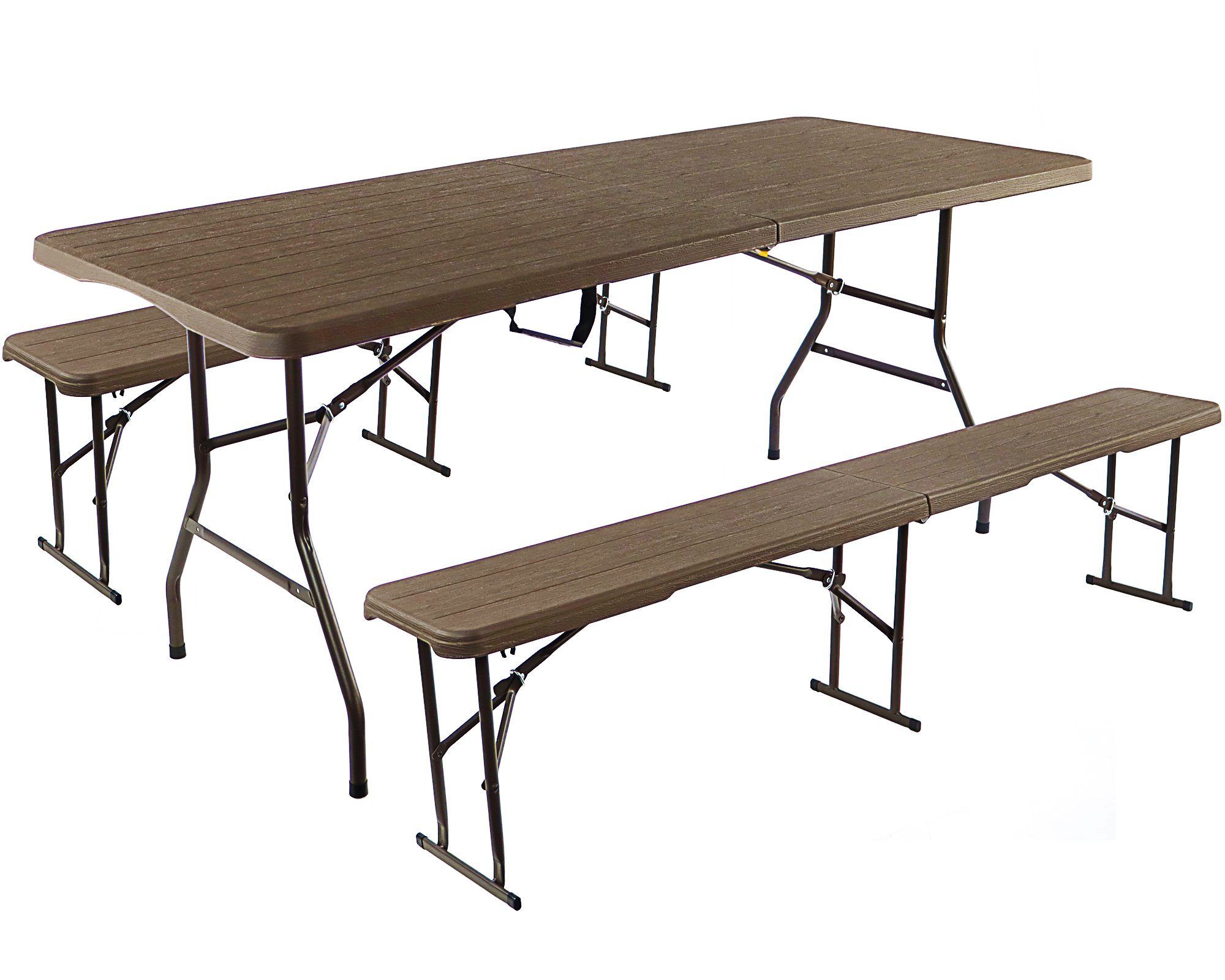 ONDIS24 Bierzeltgarnitur Sitzbank Lena mit Bierbänken Campingtischgarnitur, klappbar, wetterfest, Tragegriffe, Sicherungsring