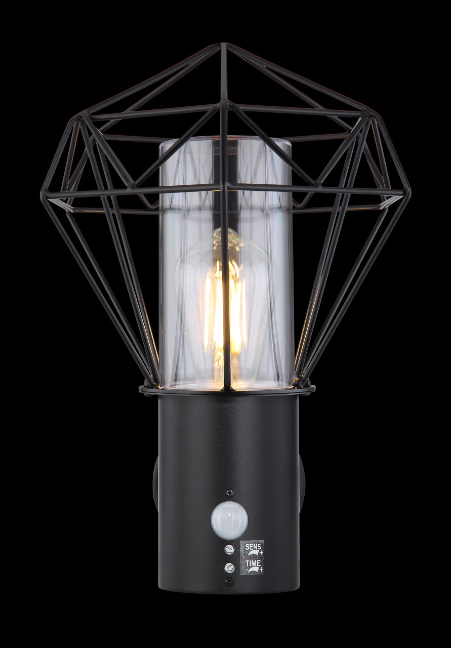 Globo Lighting - HORACE - Außenleuchte Edelstahl schwarz, 1x E27 LED