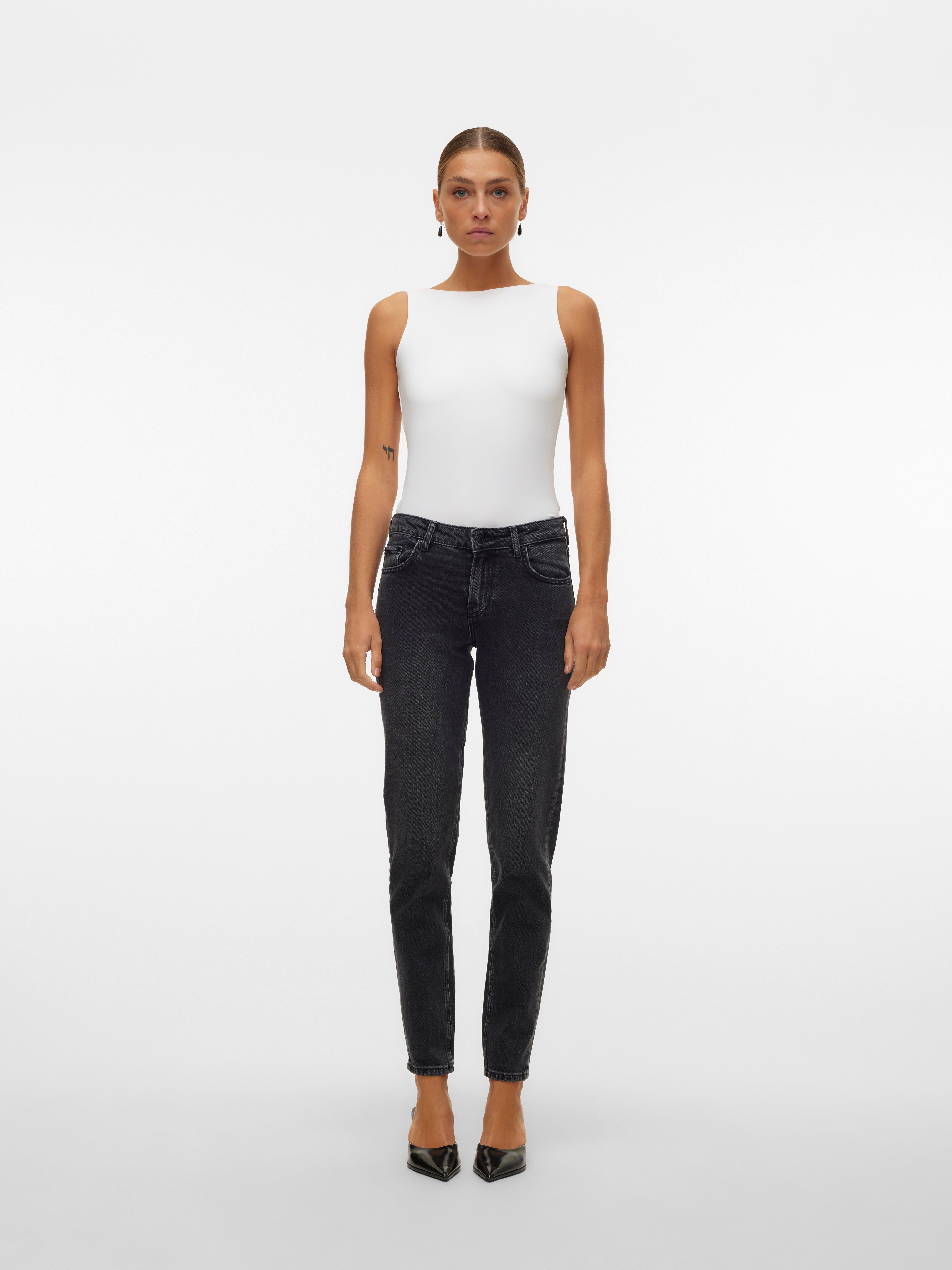 VMMARRY Niedrige Taille Hohe Taille Jeans