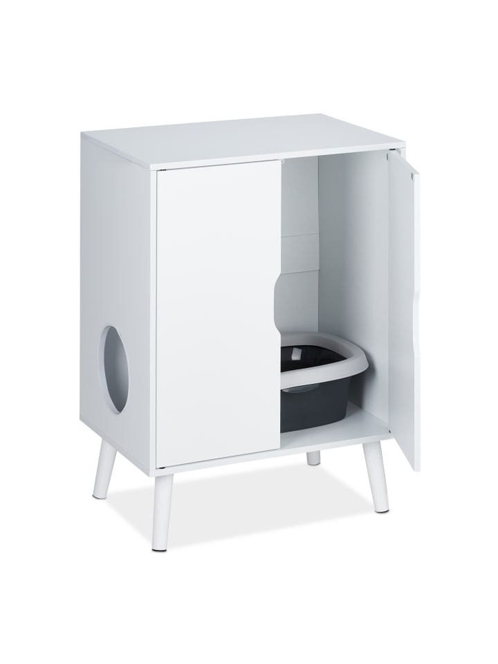 relaxdays Katzenschrank in Weiß - (B)58 x (H)77 x (T)40 cm günstig kaufen onesize