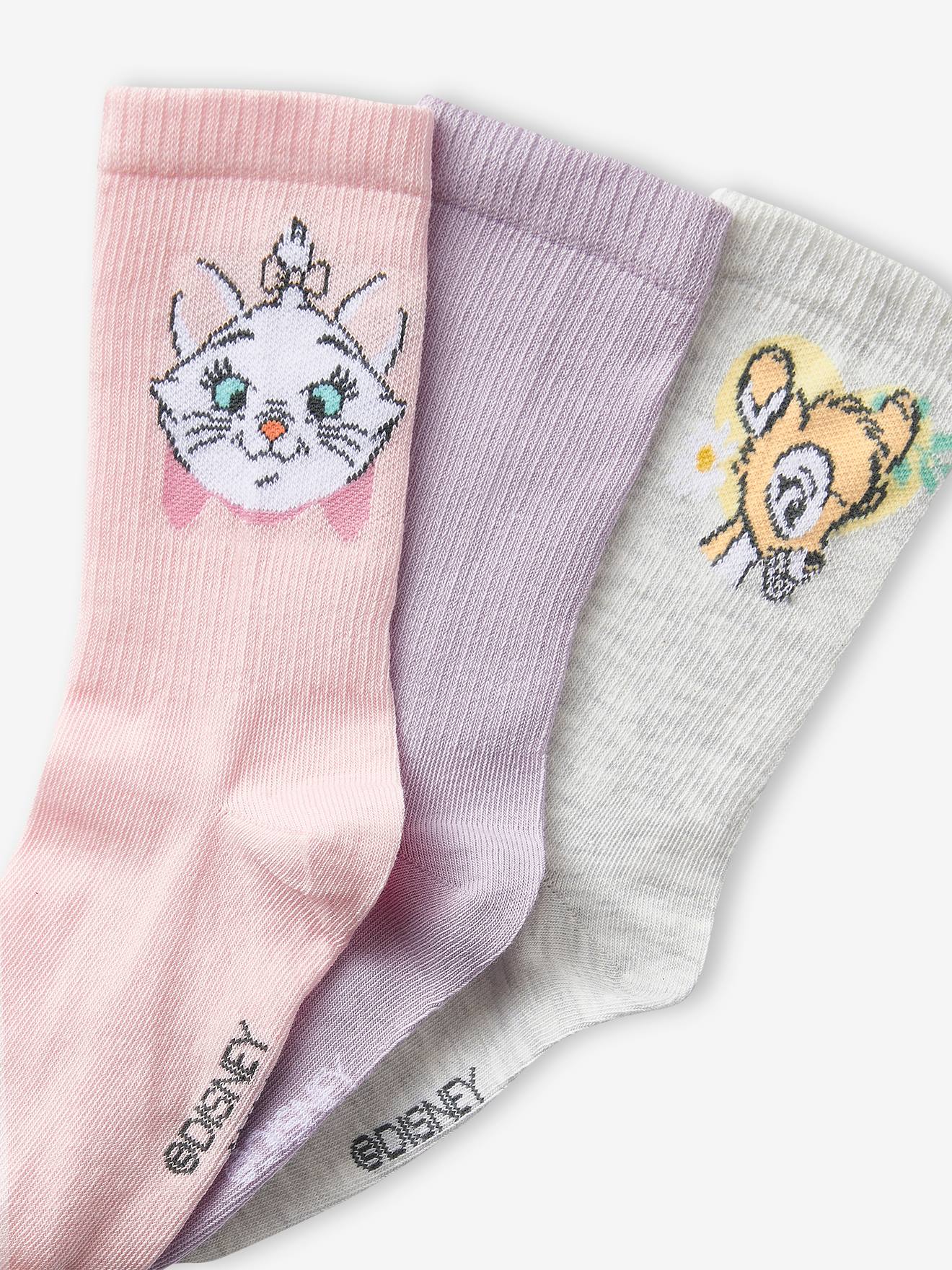 Lot de 3 paires de chaussettes DS® violet, rose et gris chiné