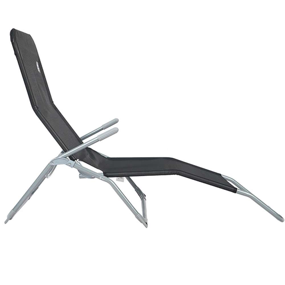 BIXENTE klappbare Gartenliege 157 cm 2er-Set schwarz
