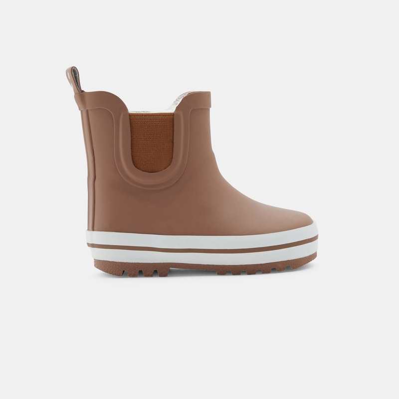 Bottes de pluie fourrées beige bébé fille