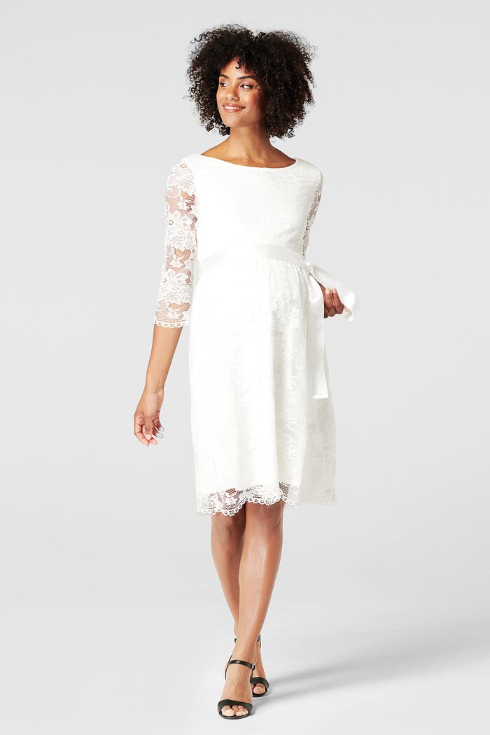 Florales Spitzenkleid mit Bindegürtel