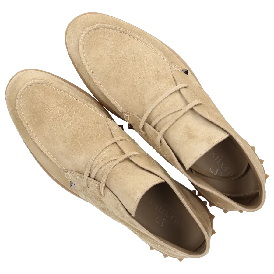 Valentino Garavani - Stiefeletten LEISURE FLOWS Veloursleder - beige