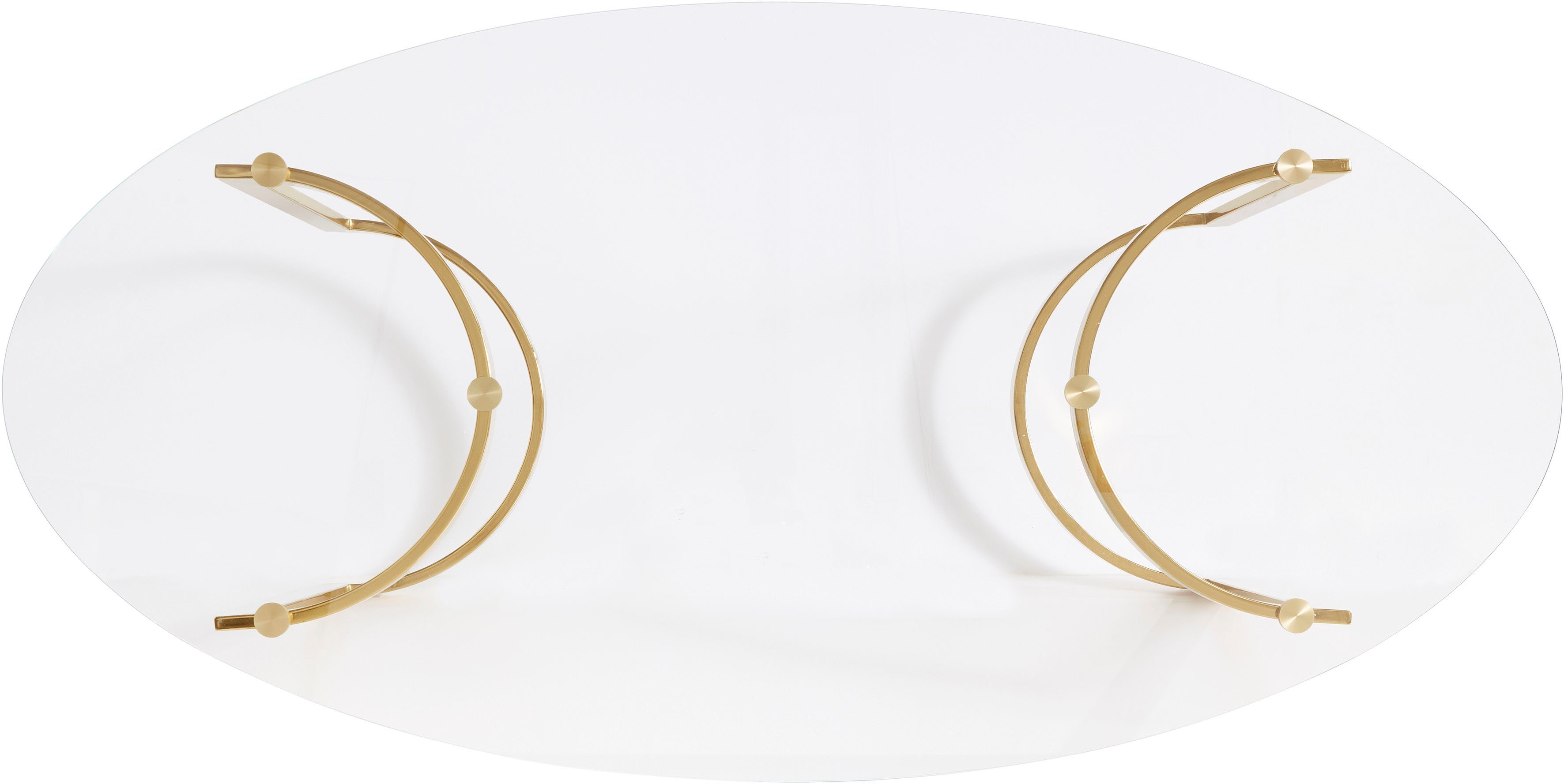 Guido Maria Kretschmer Home&Living Esstisch Treelessy, Gestell Edelstahl, 1 cm starke Tischplatte aus Glas