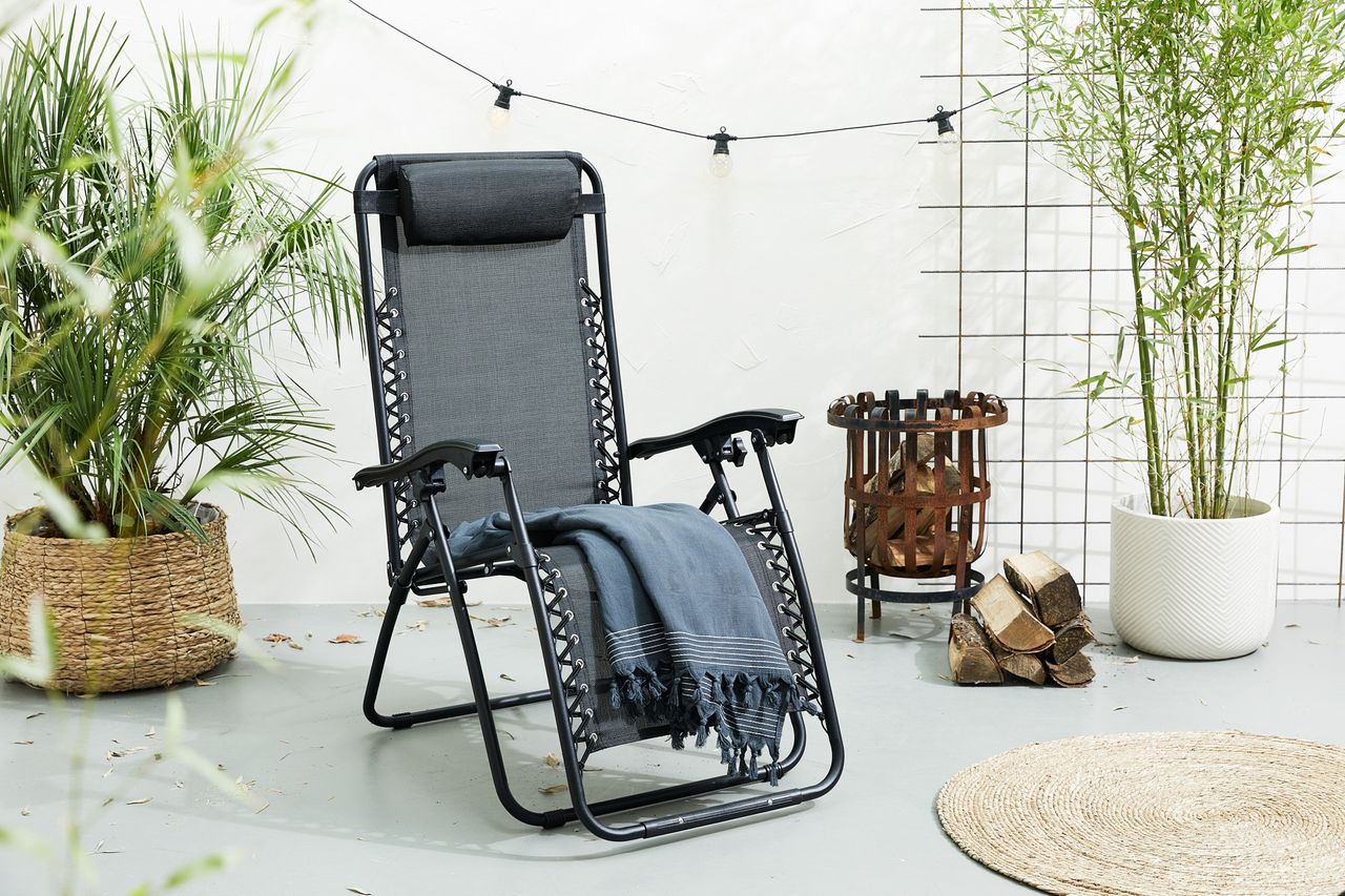 909 OUTDOOR Liegestuhl Anthrazit