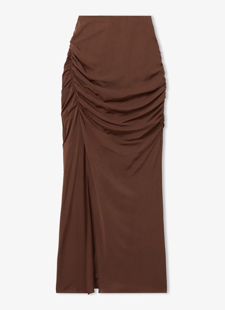 Reiss  Lisa midi rok met ruches en split
