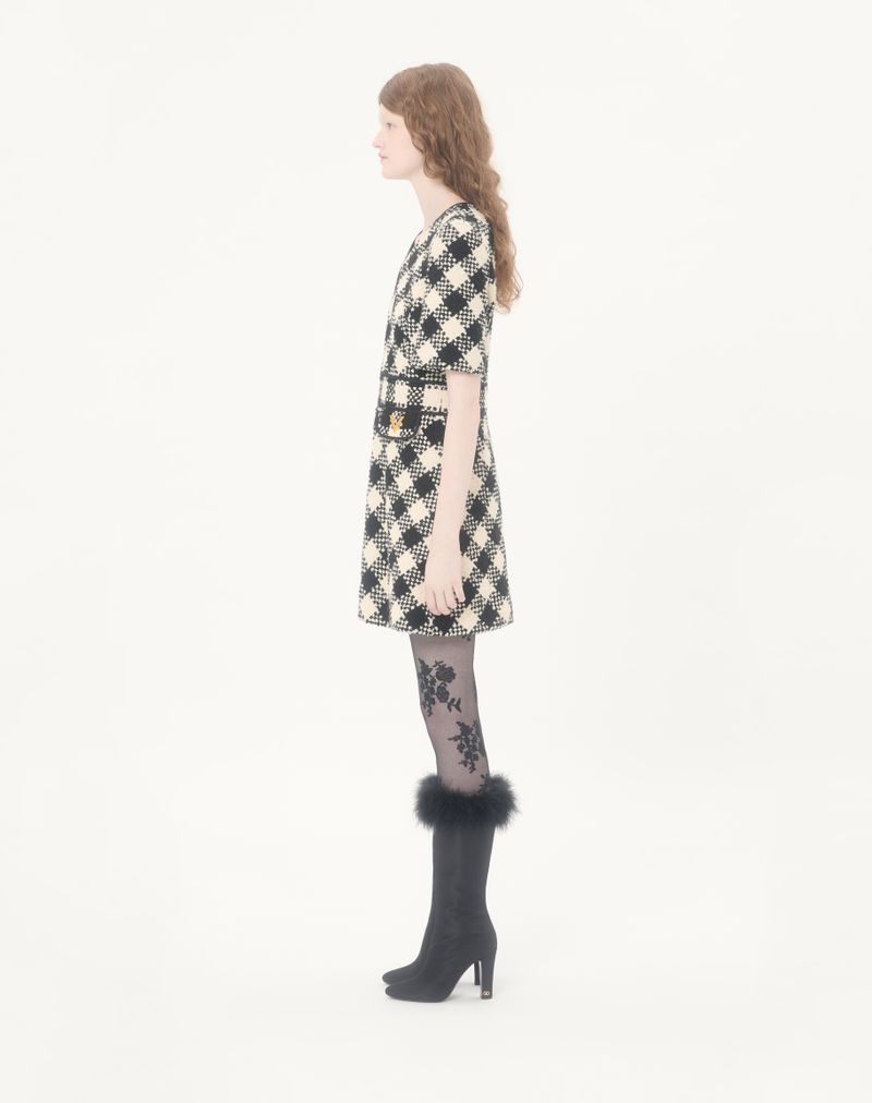 Vestido de tweed Damier