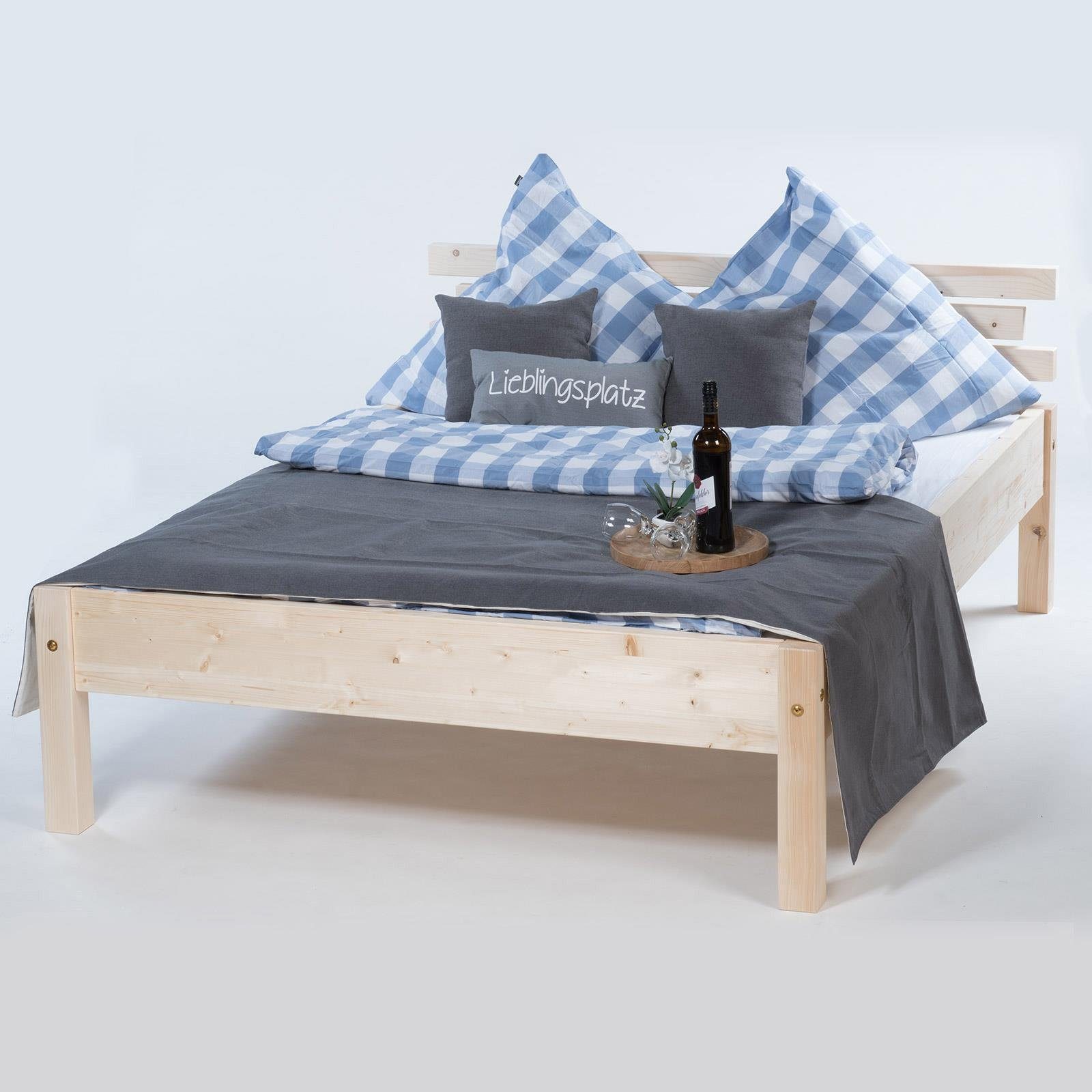 TUGA-Holztech Massivholzbett Dübelbett (Fichte) 