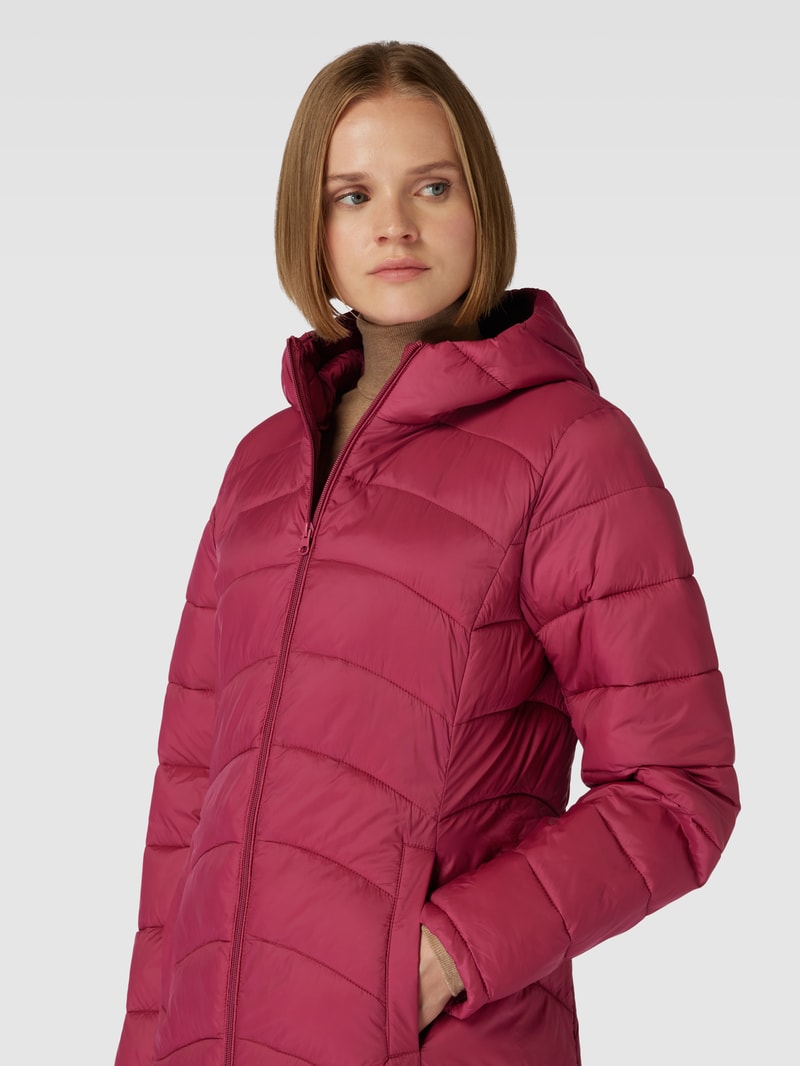 Steppjacke mit Kapuze Modell 'SIBIRIA' in bordeaux rot