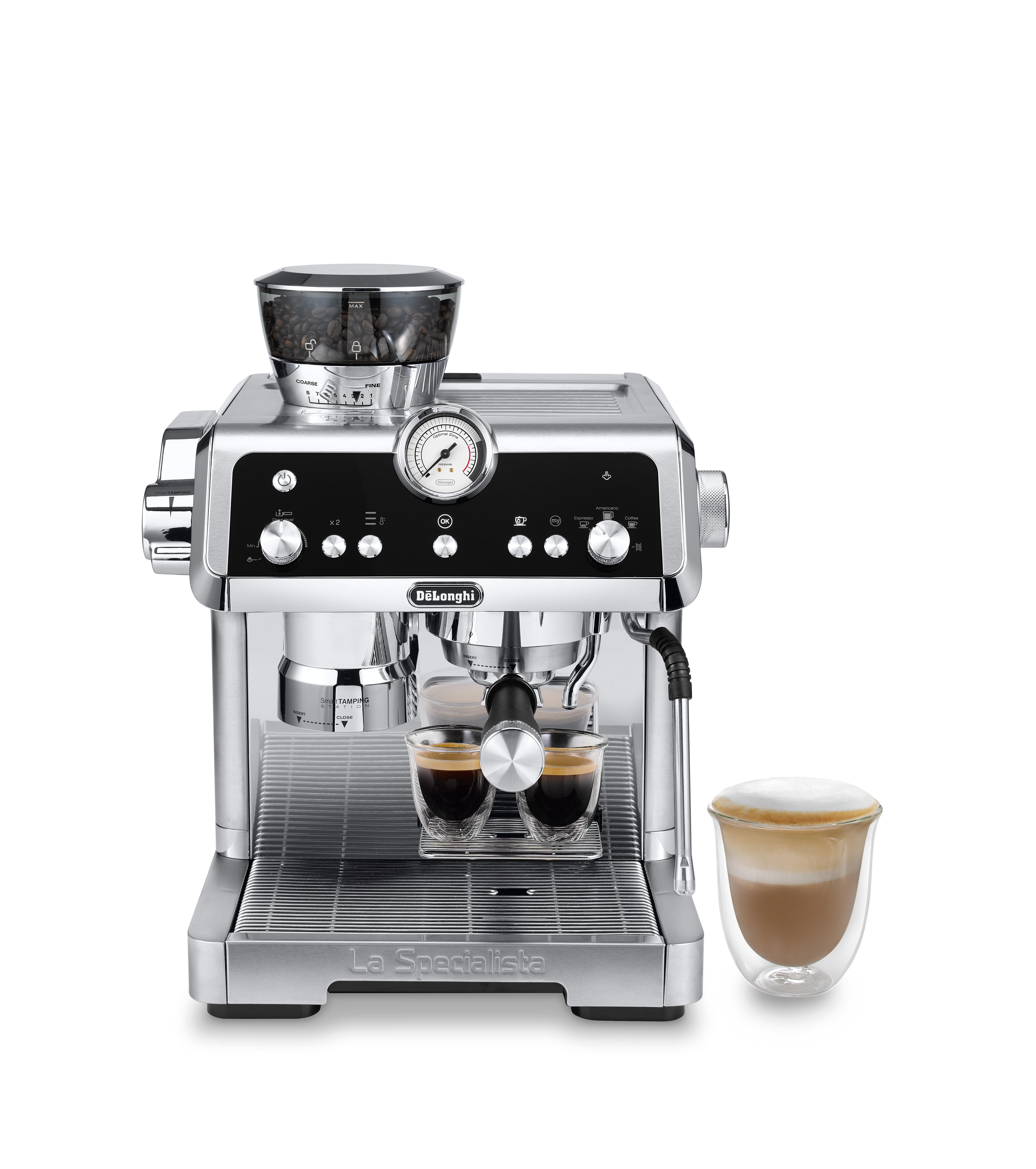 De'Longhi Siebträgermaschine La Specialista Prestigio EC 9355 metall (EC9355.M), SensorGRINDING Technology, Tamper, 2l Wassertank, Dampflanze