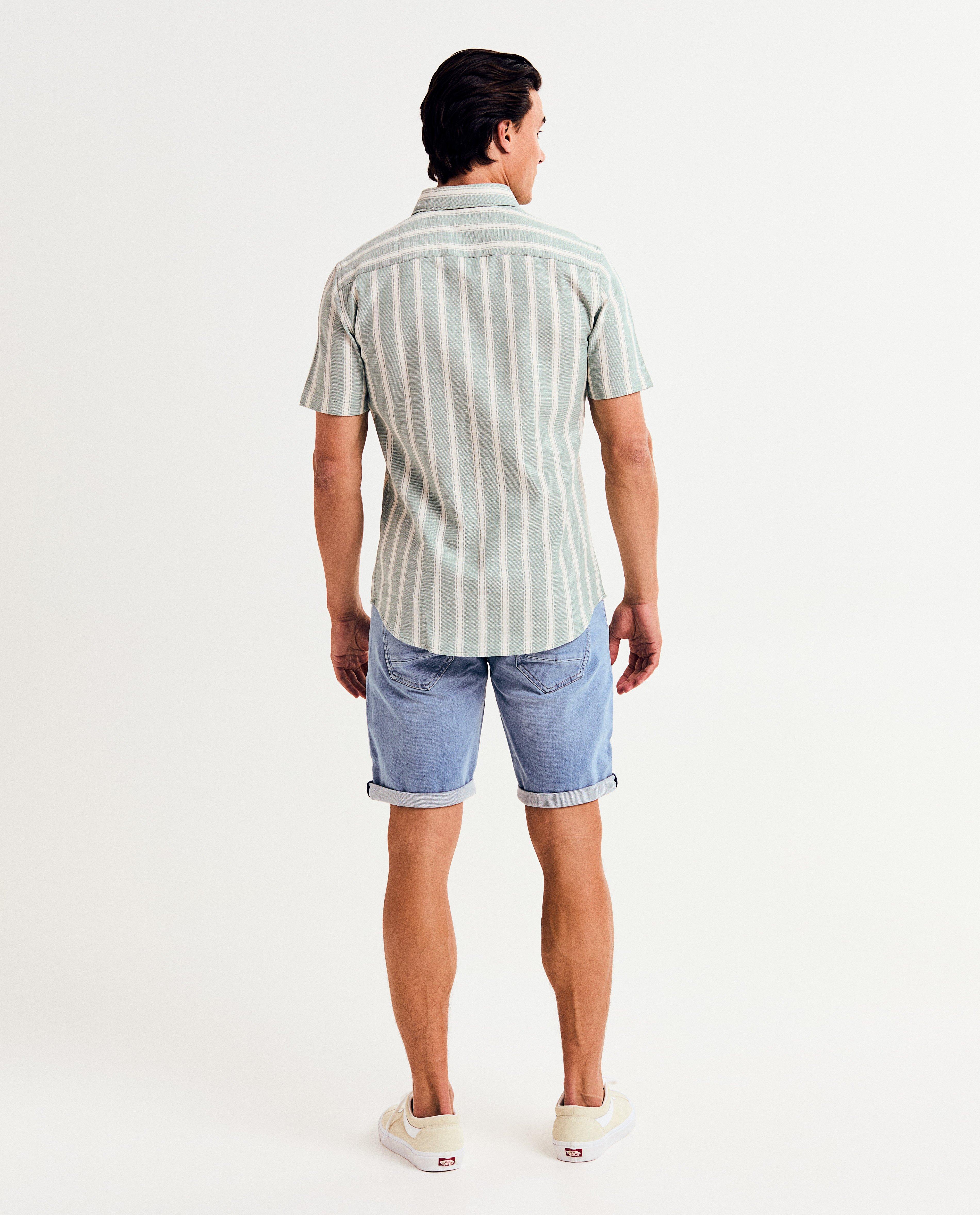 Quarterback Ljusblå jeansshorts ljusblå