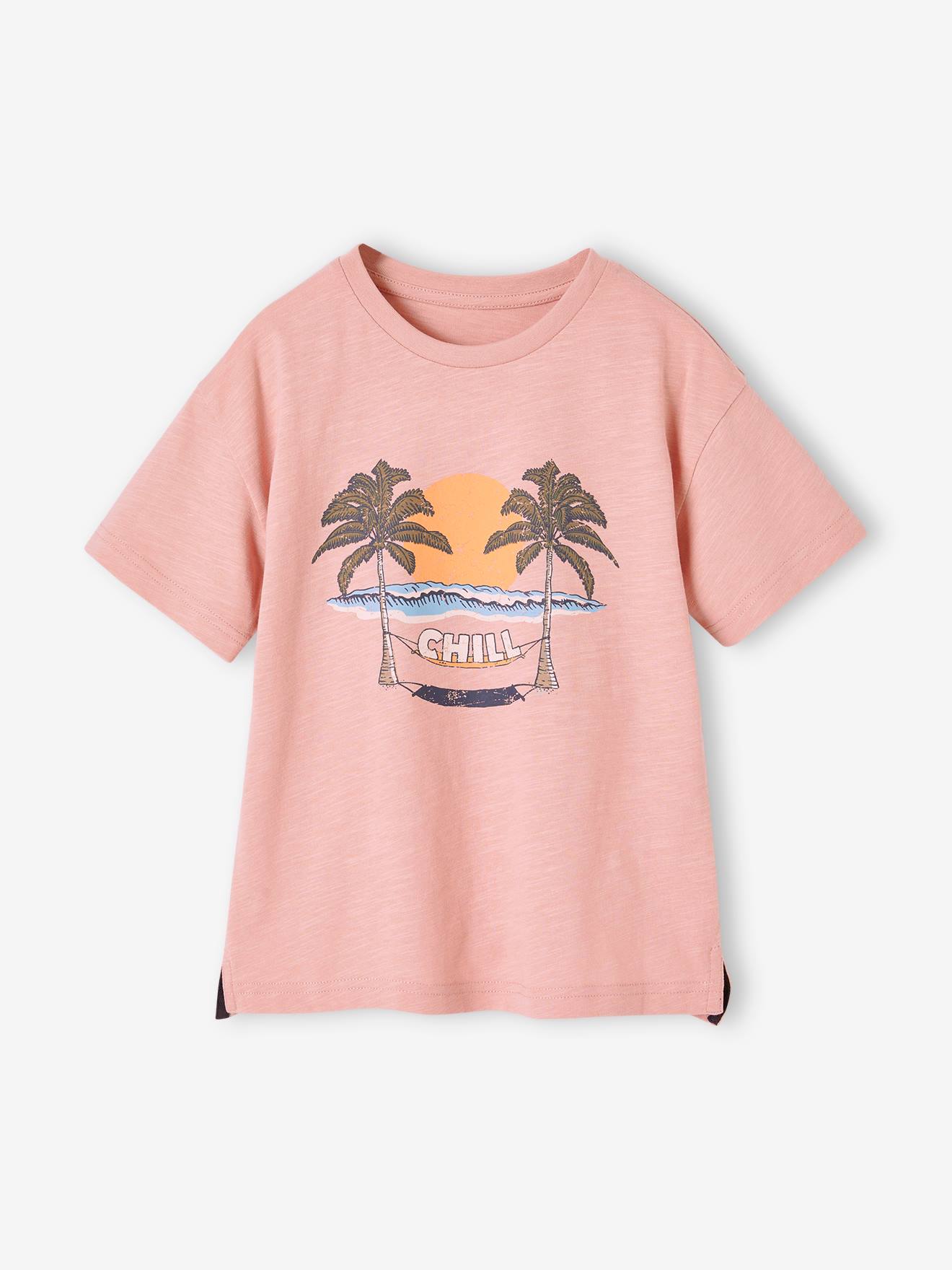 Vertbaudet Jungen T-Shirt mit Message-Print Oeko-Tex - altrosa