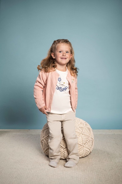 T-Shirt langarm, weiß für Mädchen