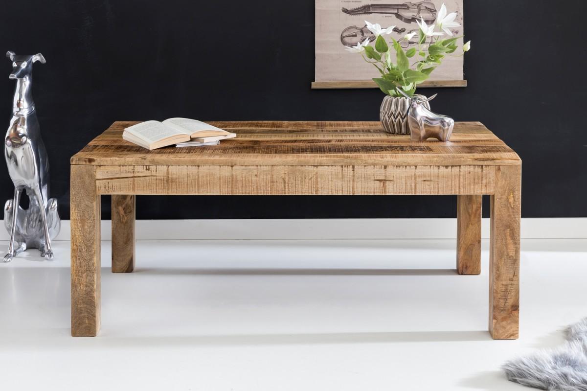 Wohnling Couchtisch RUSTICA 110 x 60 x 47 cm Massiv-Holz Mango