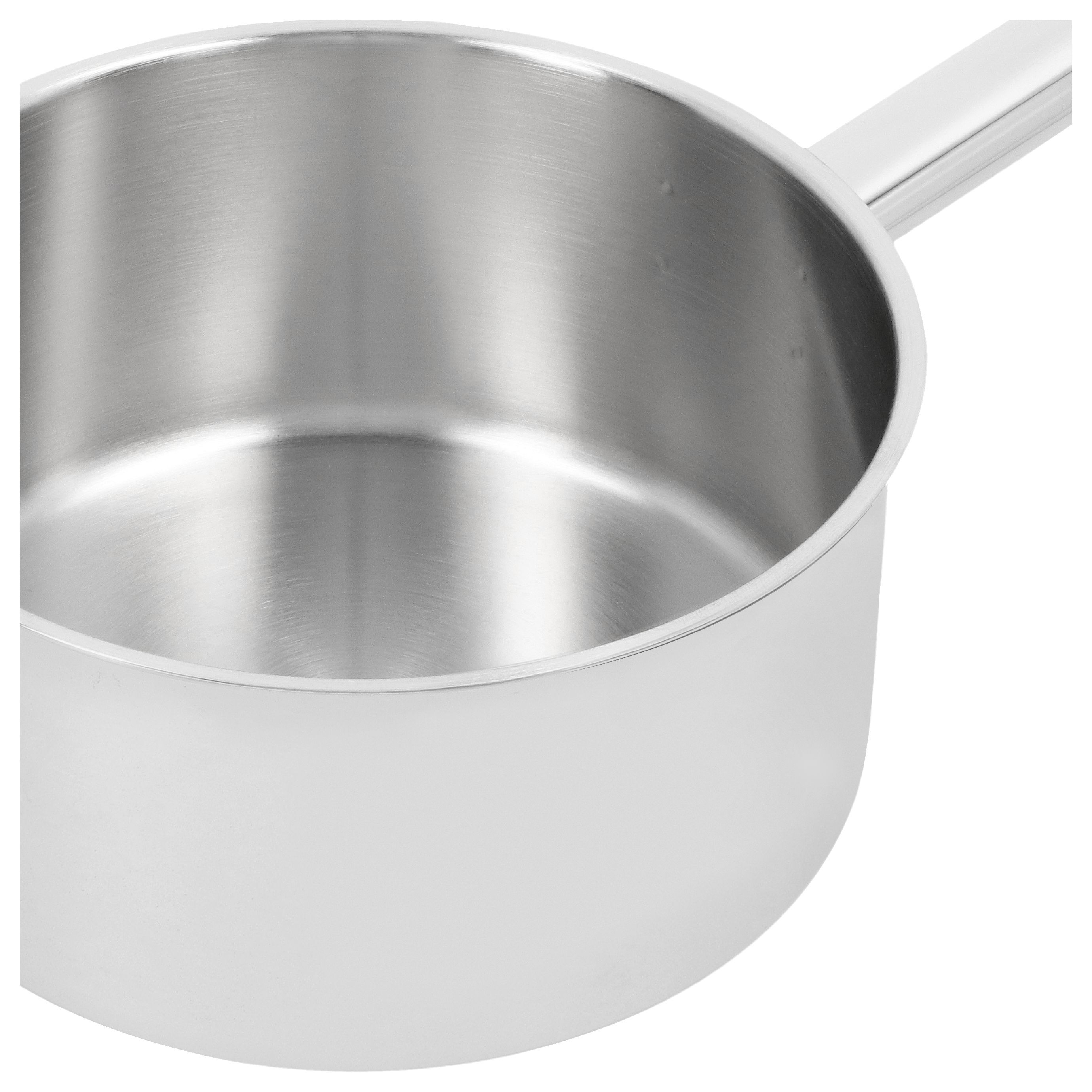 Stieltopf ohne Deckel 18 cm, 18/10 Edelstahl, Silber